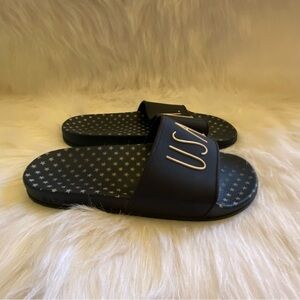 Rae Dunn Size‎ 9 Slip On Sandal’s Shoes USA Blue Stars Slides